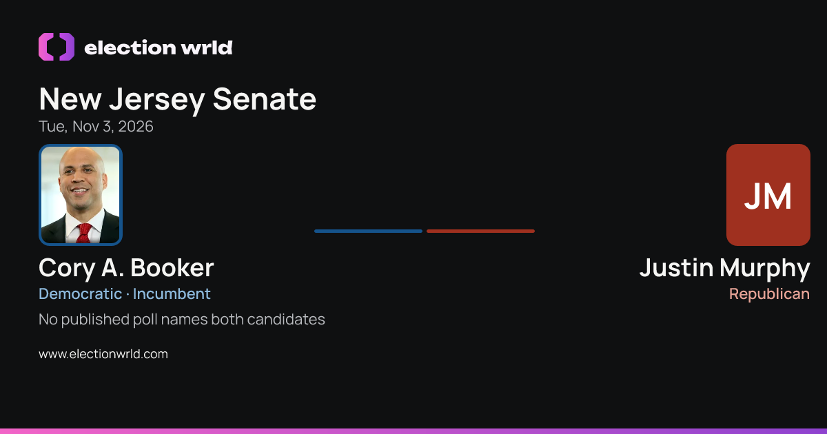 Preview card: New Jersey Senate: Cory A. Booker vs Justin Murphy