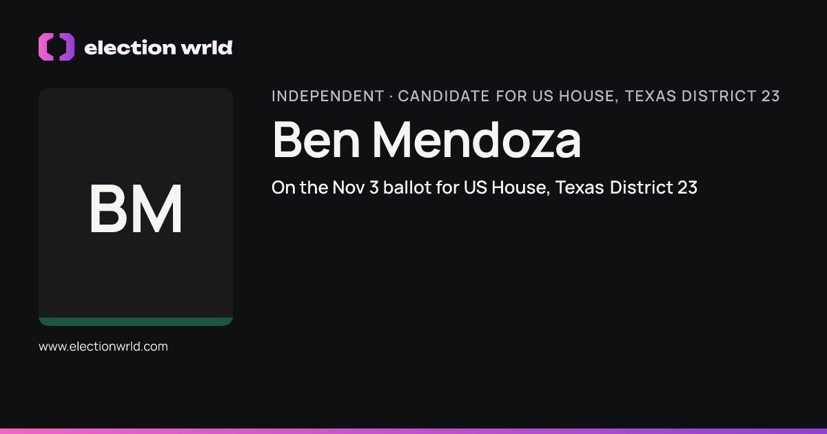 Profile card for Ben Mendoza