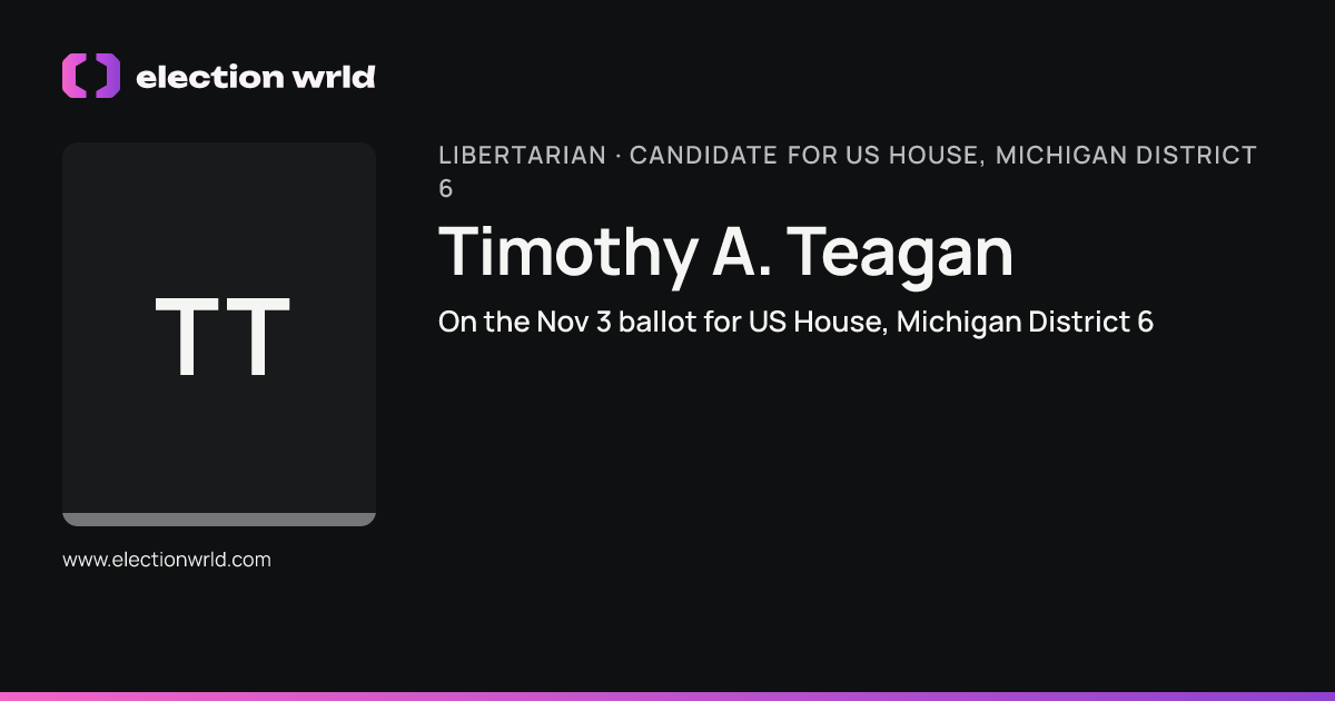 Profile card for Timothy A. Teagan