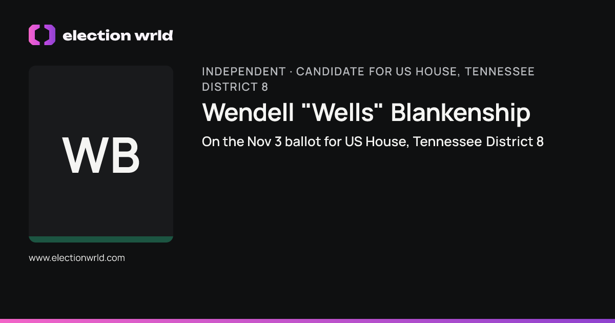 Profile card for Wendell "Wells" Blankenship