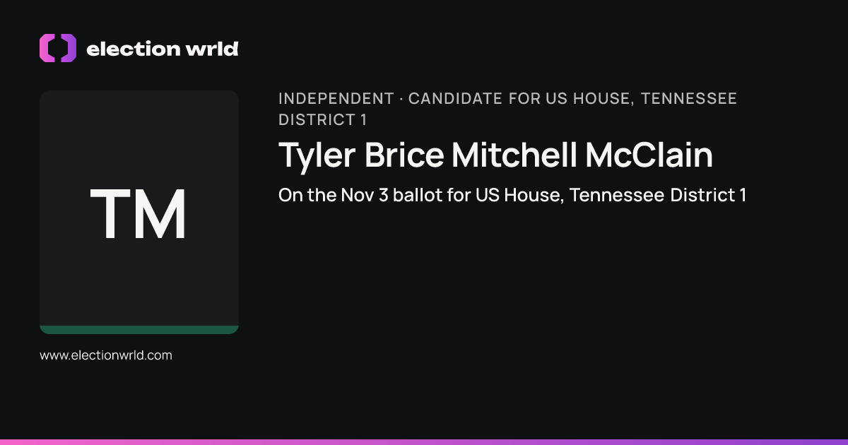 Profile card for Tyler Brice Mitchell McClain