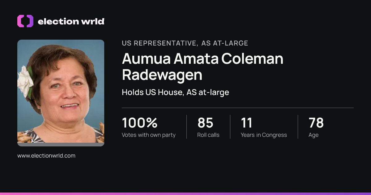 Profile card for Aumua Amata Coleman Radewagen