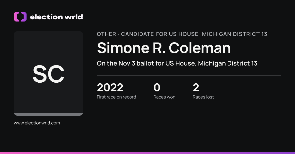 Profile card for Simone R. Coleman