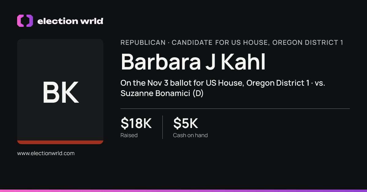Profile card for Barbara J Kahl