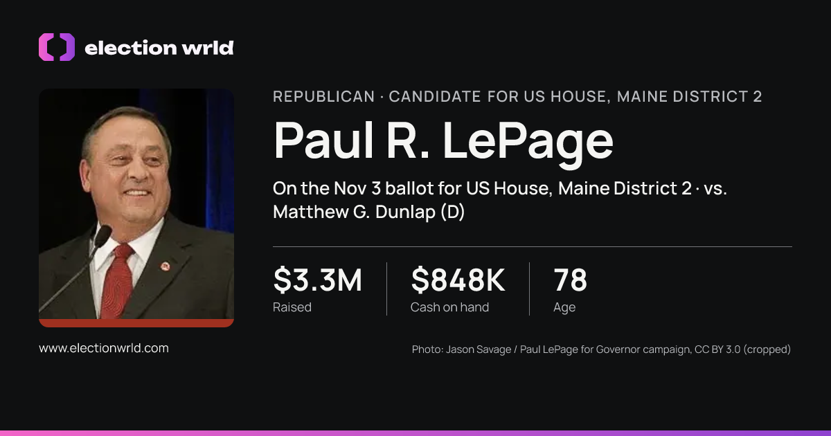 Profile card for Paul R. LePage