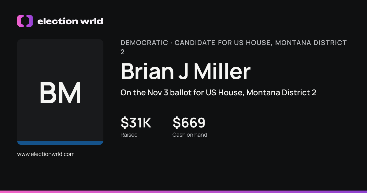 Profile card for Brian J Miller