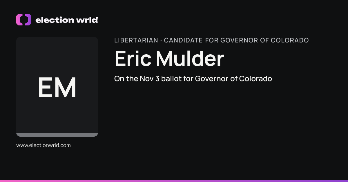 Profile card for Eric Mulder