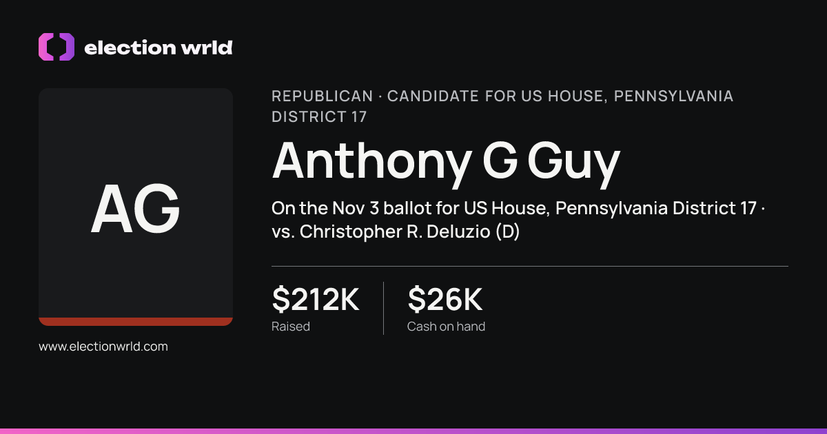 Profile card for Anthony G Guy