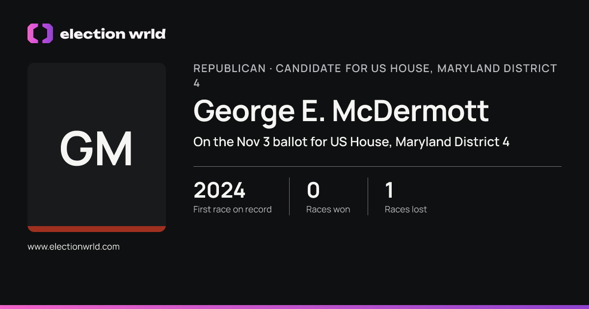 Profile card for George E. McDermott