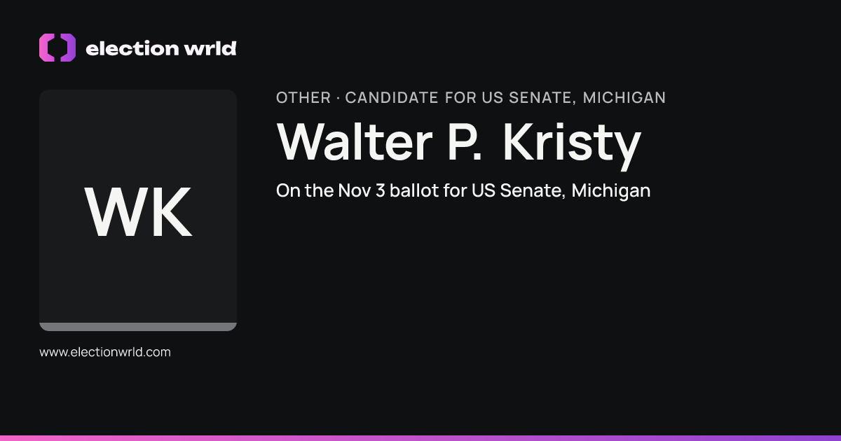 Profile card for Walter P. Kristy