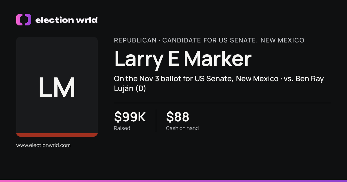 Profile card for Larry E Marker
