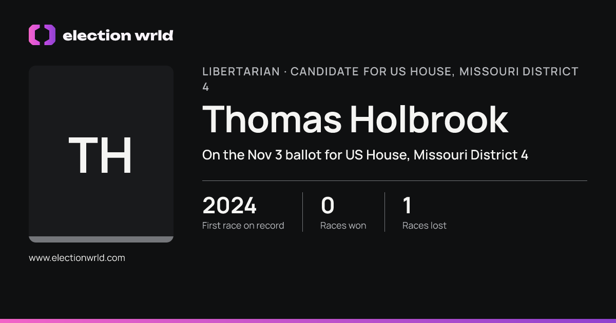 Profile card for Thomas Holbrook