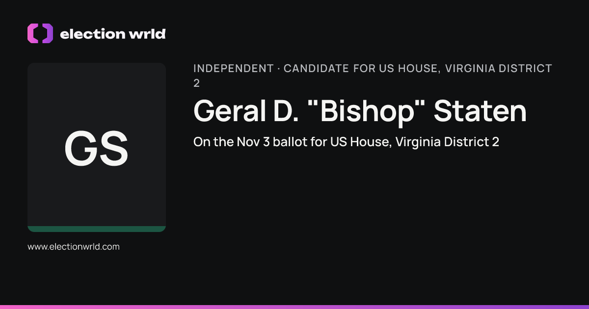 Profile card for Geral D. "Bishop" Staten