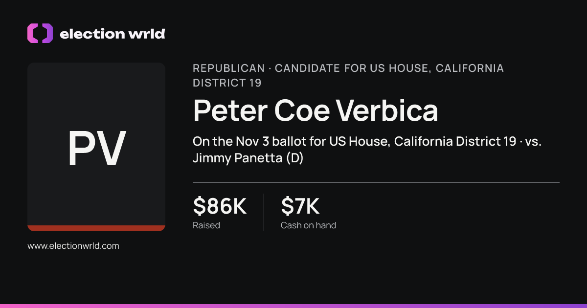 Profile card for Peter Coe Verbica