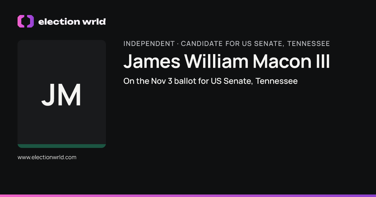 Profile card for James William Macon III