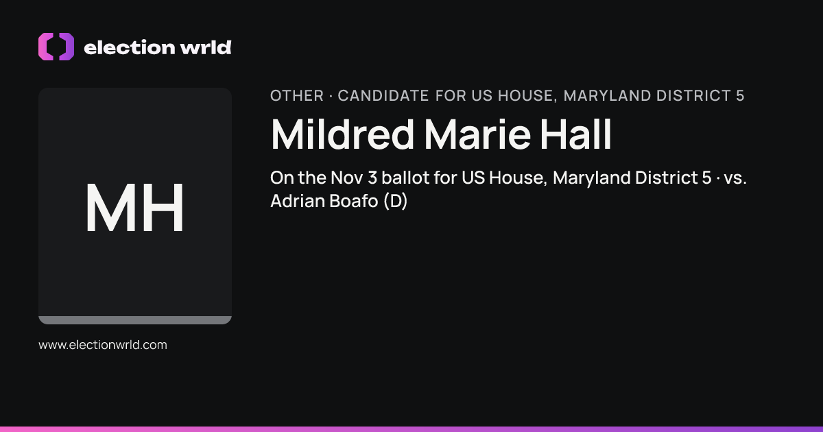 Profile card for Mildred Marie Hall